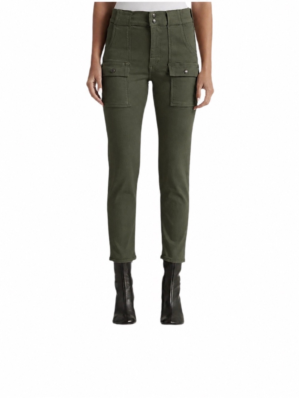 Edwin Women’s Skinny Cargo Jeans in Olive Green